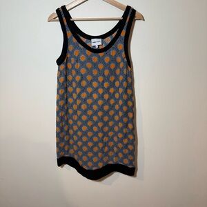 Orange and Black Patterned Tank Top
